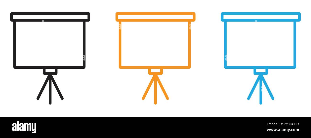 Presentation board icon vector logo set collection for web app ui Stock ...