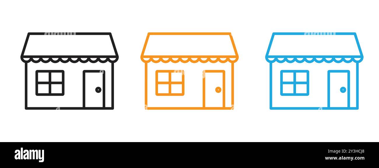 Store icon vector logo set collection for web app ui Stock Vector Image ...