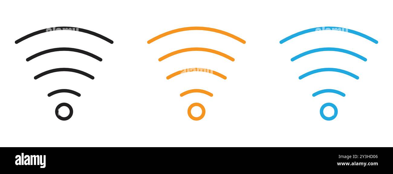 Wifi Signal icon vector logo set collection for web app ui Stock Vector ...