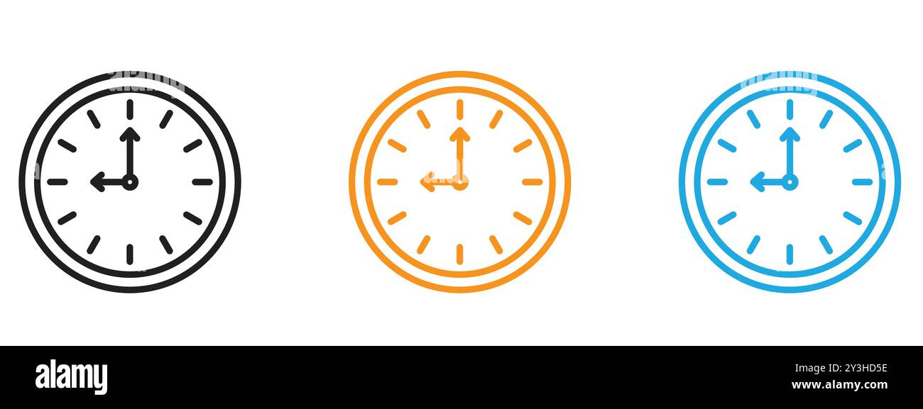 Time icon vector logo set collection for web app ui Stock Vector