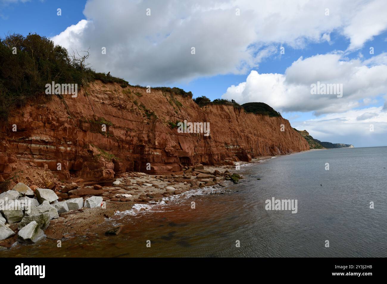 Mod Devon Cliffs Red Cliffs of Sidmouth Devon England uk Stock Photo - Alamy