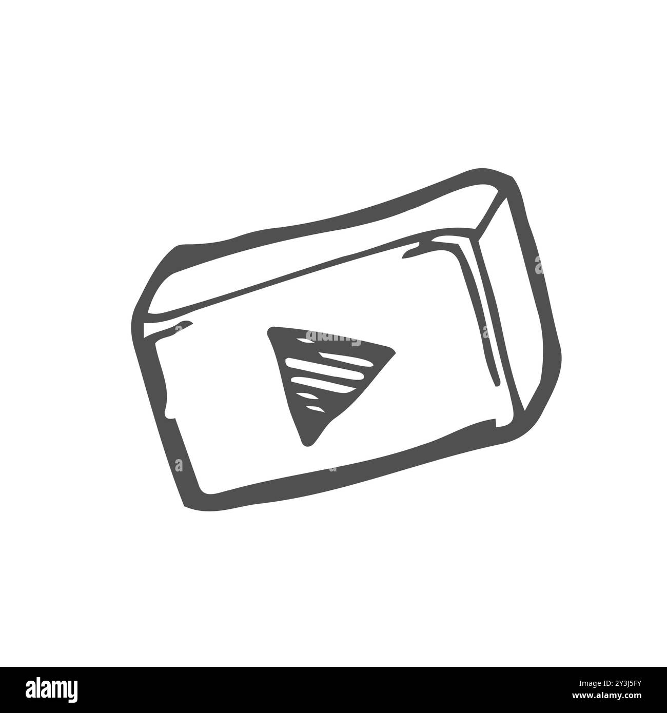 Doodle play button web icon. Vector illustration. Music, sound Stock ...