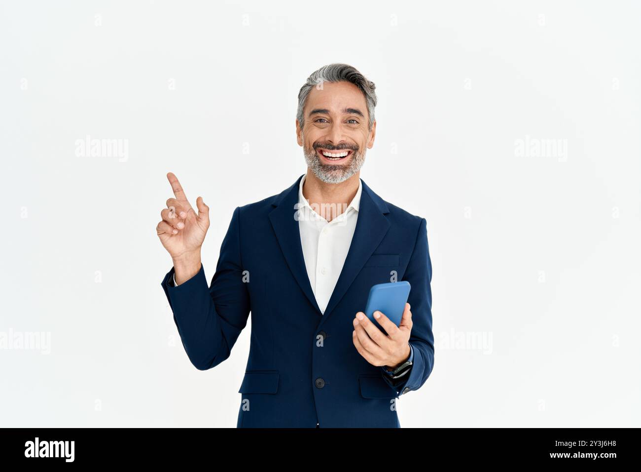 Indian old man pointing businessman hi-res stock photography and images ...