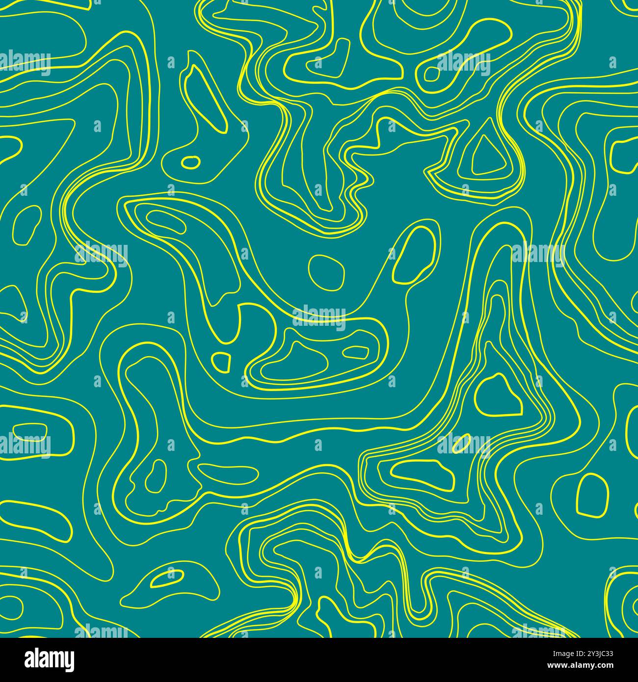 Seamless topographic colorful contour line map pattern. Abstract wavy ...