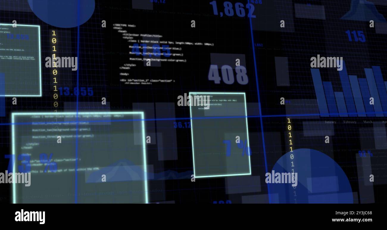 Data processing on interface charts hi-res stock photography and images ...