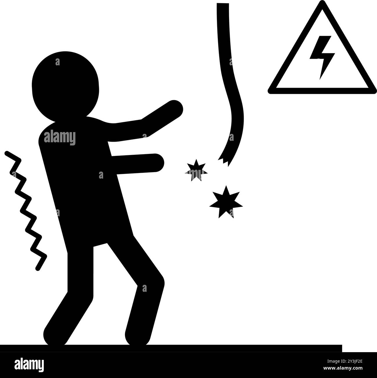 Pictograms for electric shock, safety signs, hazards, and warnings ...