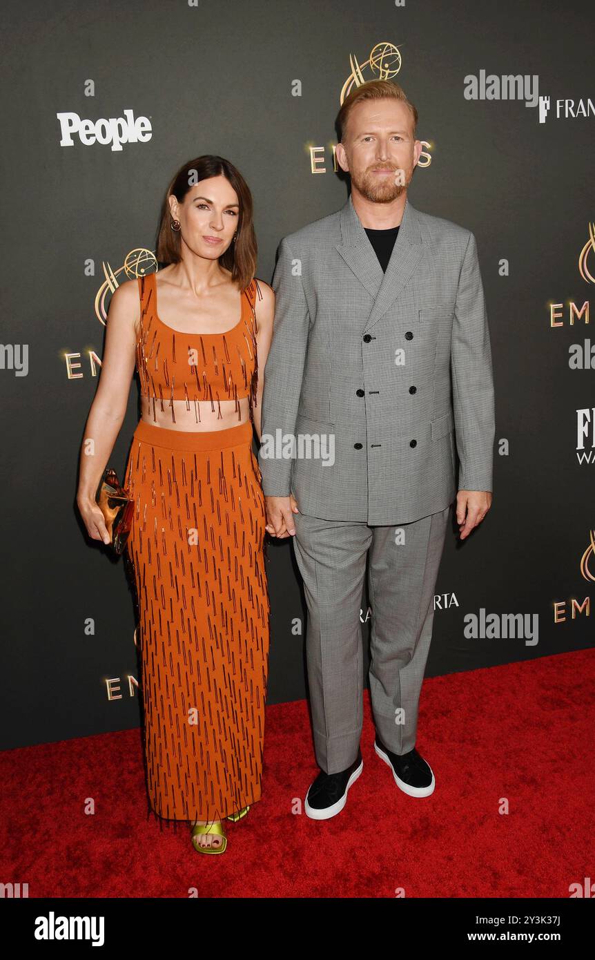 BEVERLY HILLS, CALIFORNIA - SEPTEMBER 13: (L-R) Jessica Raine and Tom Goodman-Hill attend the 76th Emmys Performer Nominee Celebration at Wallis Annen Stock Photo