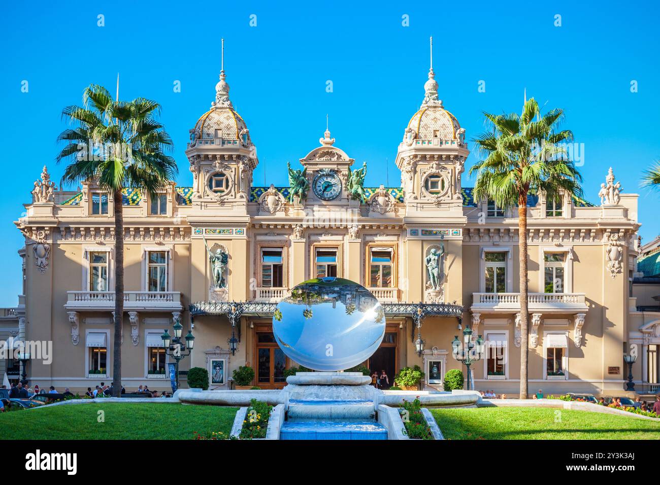 MONACO - SEPTEMBER 26, 2018: Monte Carlo Casino is an entertainment complex includes casino, Grand Theatre and Les Ballets de Monte Carlo in Monaco Stock Photo