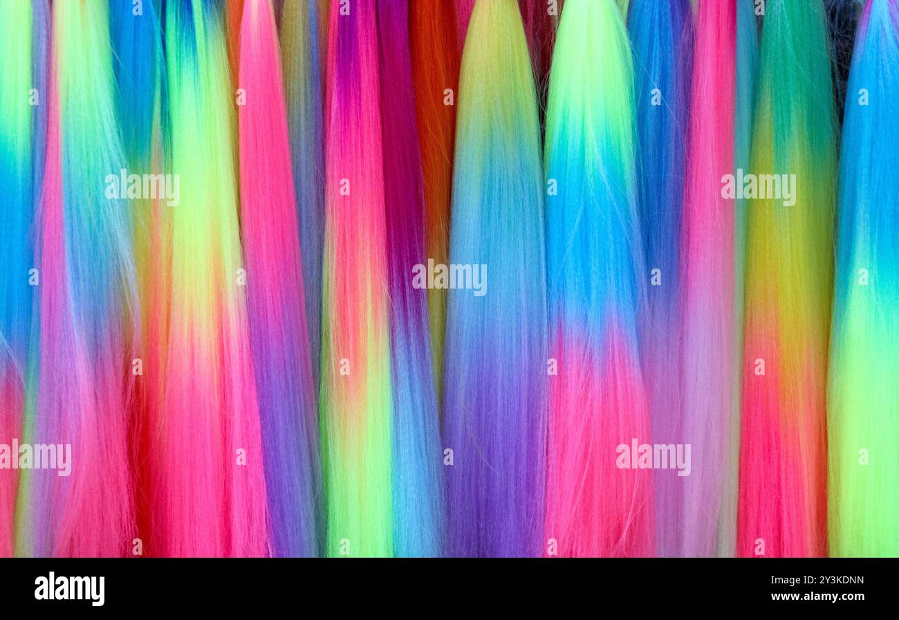 abstract background with rainbow colored threads Stock Photo