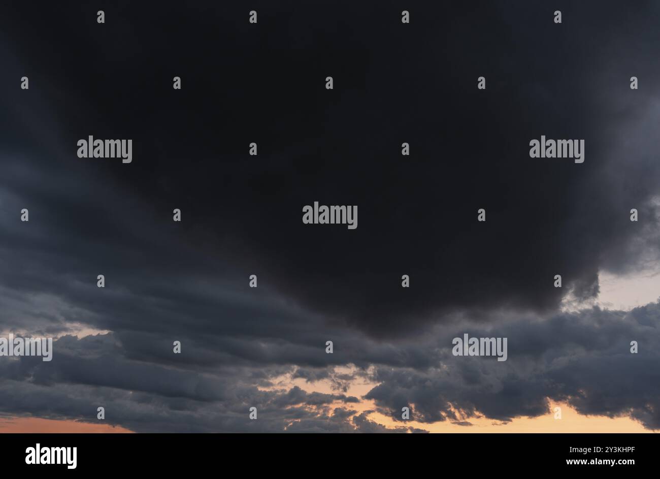 Sky background image with dark stormy clouds and the sunset Stock Photo ...
