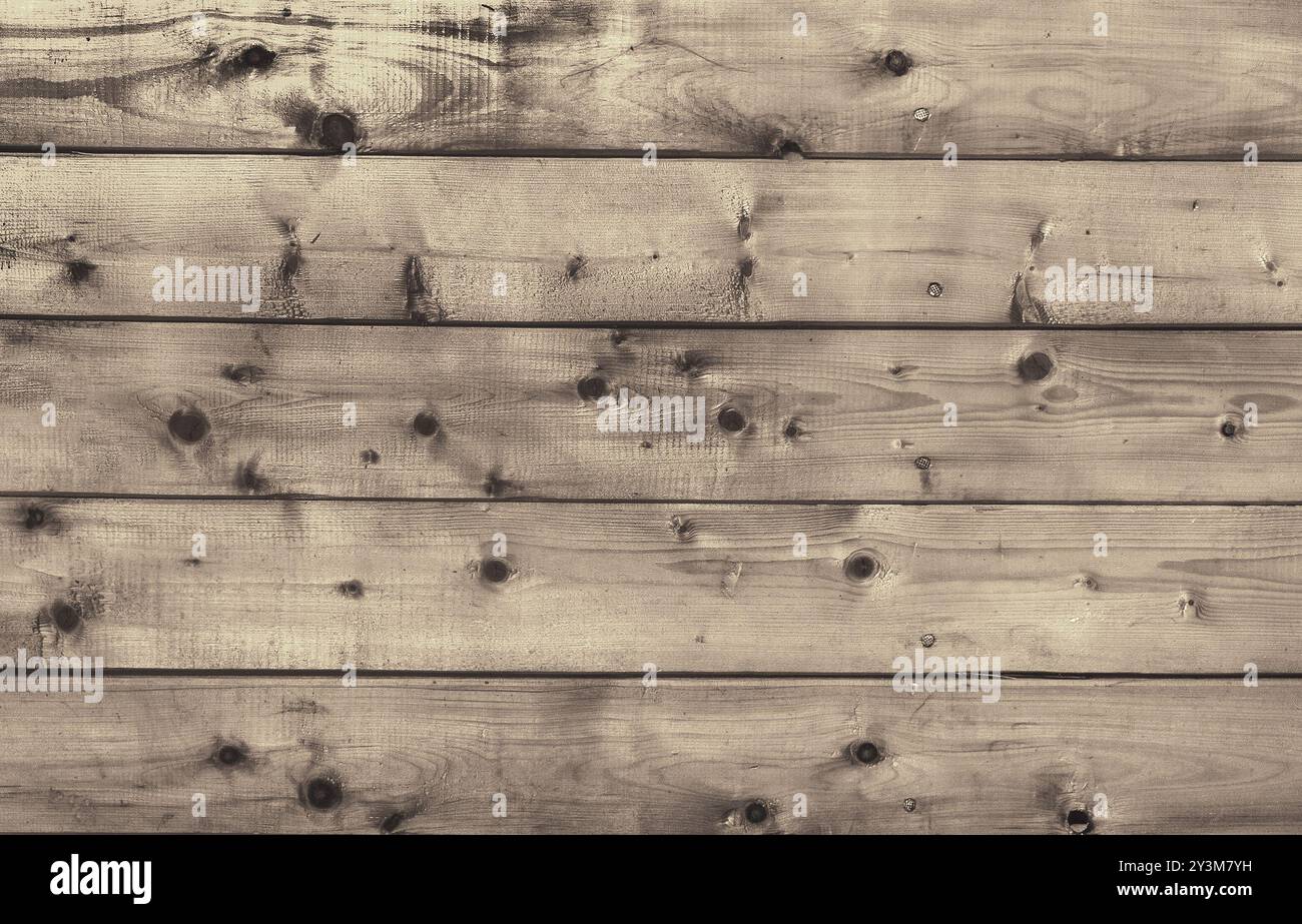 Natural boarded background with nails Stock Photo