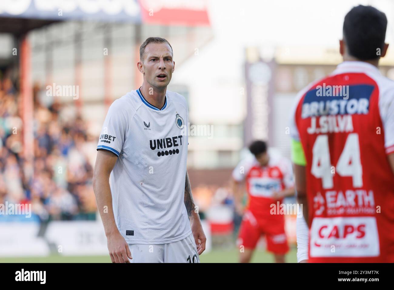 Kortrijk, Belgium. 14th Sep, 2024. Club's Gustaf Nilsson pictured during a  soccer match between KV Kortrijk and Club Brugge, Saturday 14 September  2024 in Kortrijk, on day 7 of the 2024-2025 season