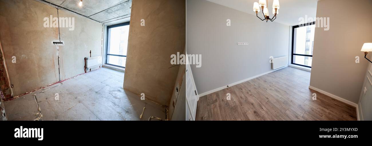 Stunning Before And After Apartment Renovation With A Floor-To-Ceiling Window image