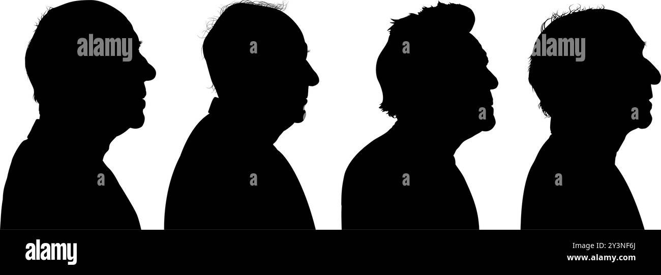 set of silhouette of old man side view Stock Vector Image & Art - Alamy