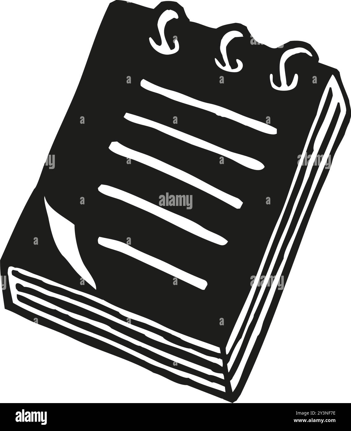 Doodle Notepad icon handdrawn with ink pen Stock Vector