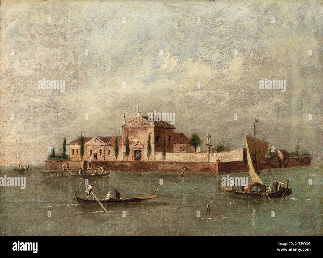 Isola della Beata Vergine del Rosario.  In the manner of Giacomo Guardi. 19th century. Stock Photo