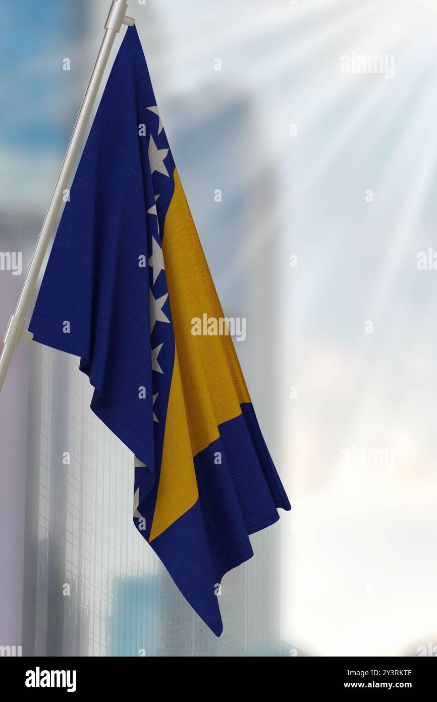 Bosnia and Herzegovina national flag. Render 3D Stock Photo - Alamy