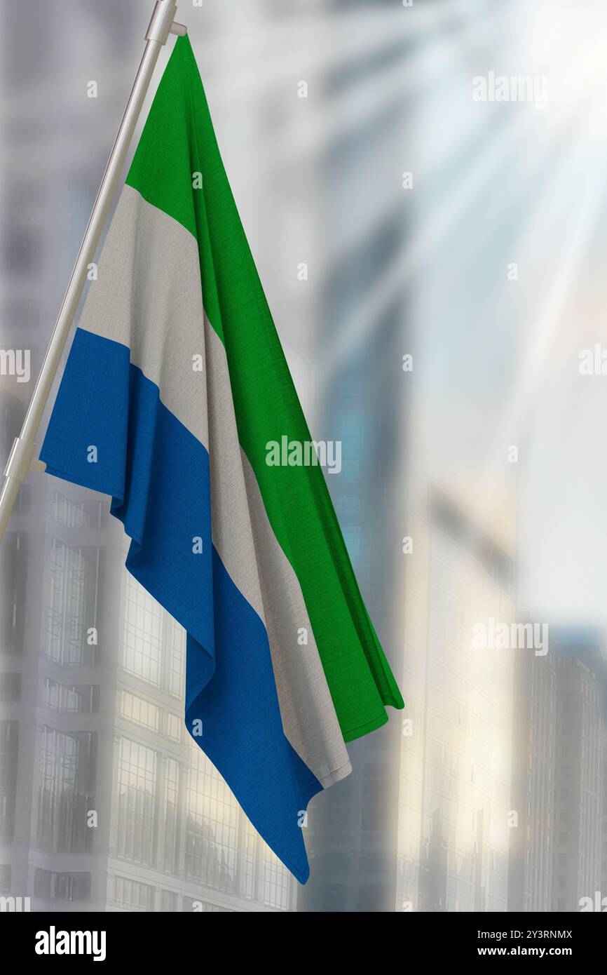 Sierra Leone national flag. Render 3D Stock Photo - Alamy