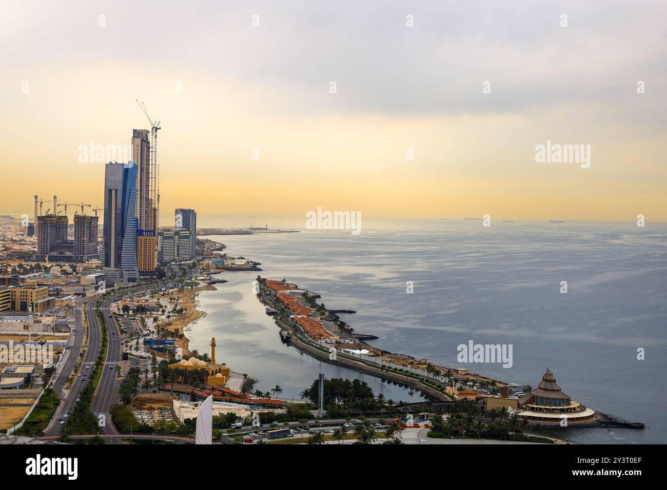 Jeddah Saudi Arabia Jan 1 2024 Skyline Arial View Jeddah City 