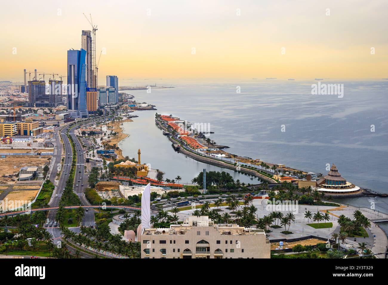 Jeddah Saudi Arabia Jan 1 2024 Skyline Arial View Jeddah City 