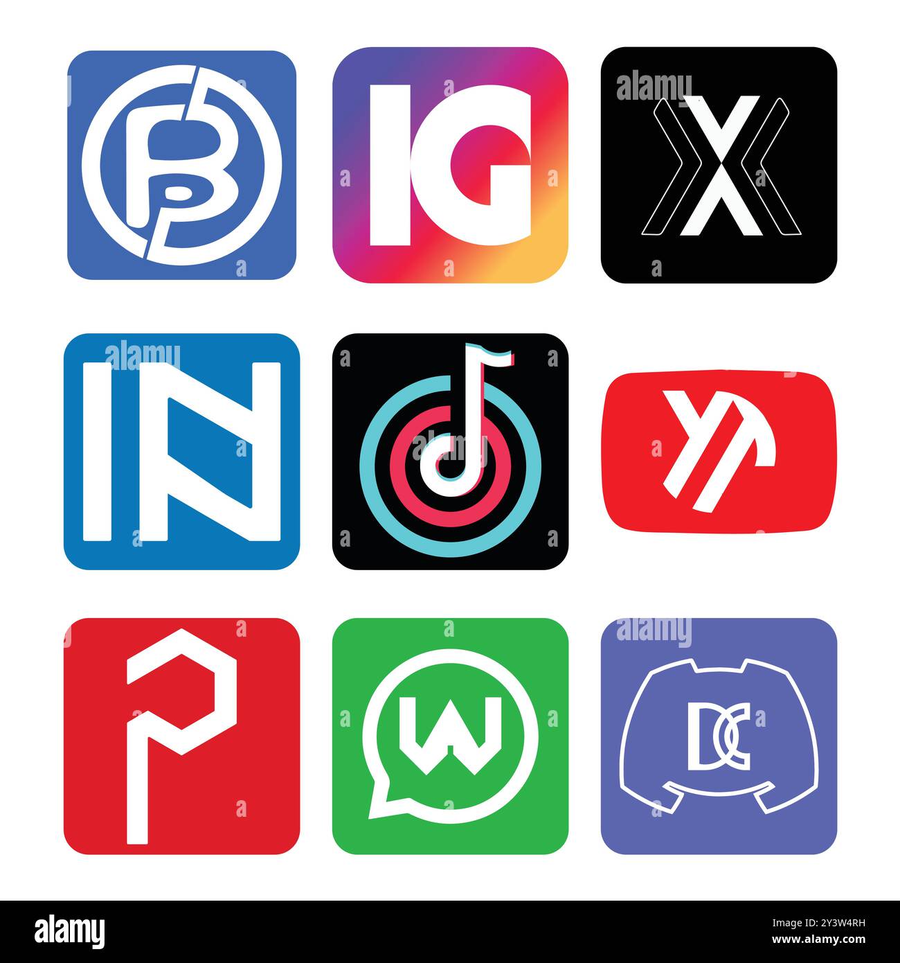 Social Media Icon Set Collection Vector Illustration Stock Vector Image ...
