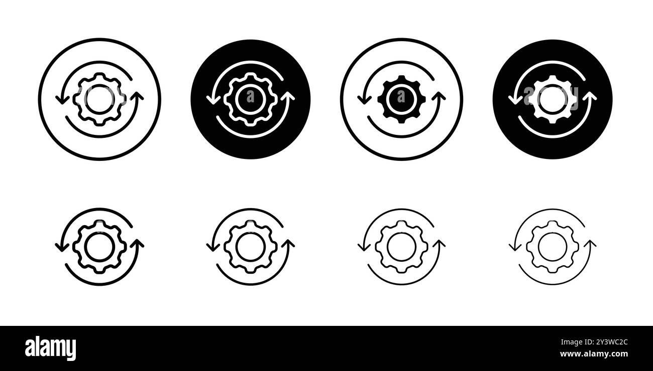 Devops icon logo sign vector outline in black and white color Stock ...