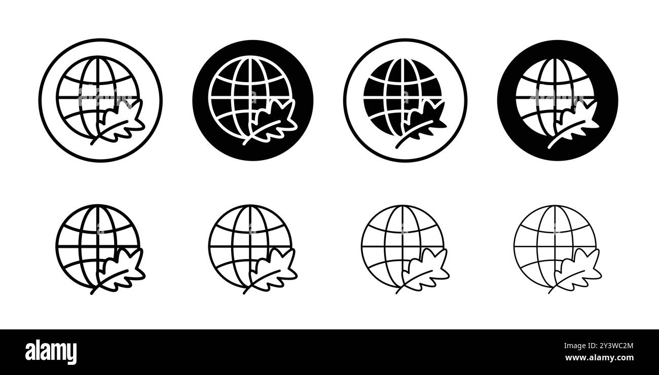 Environment icon logo sign vector outline in black and white color Stock Vector