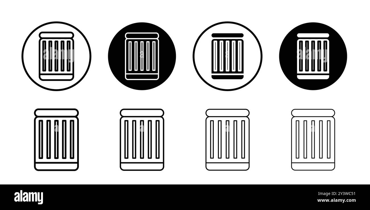 Delete icon logo sign vector outline in black and white color Stock ...