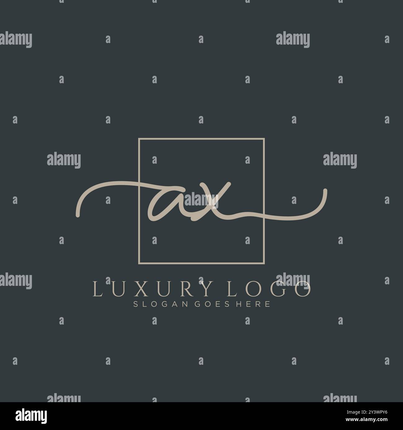 AX Initial handwriting logo design Stock Vector