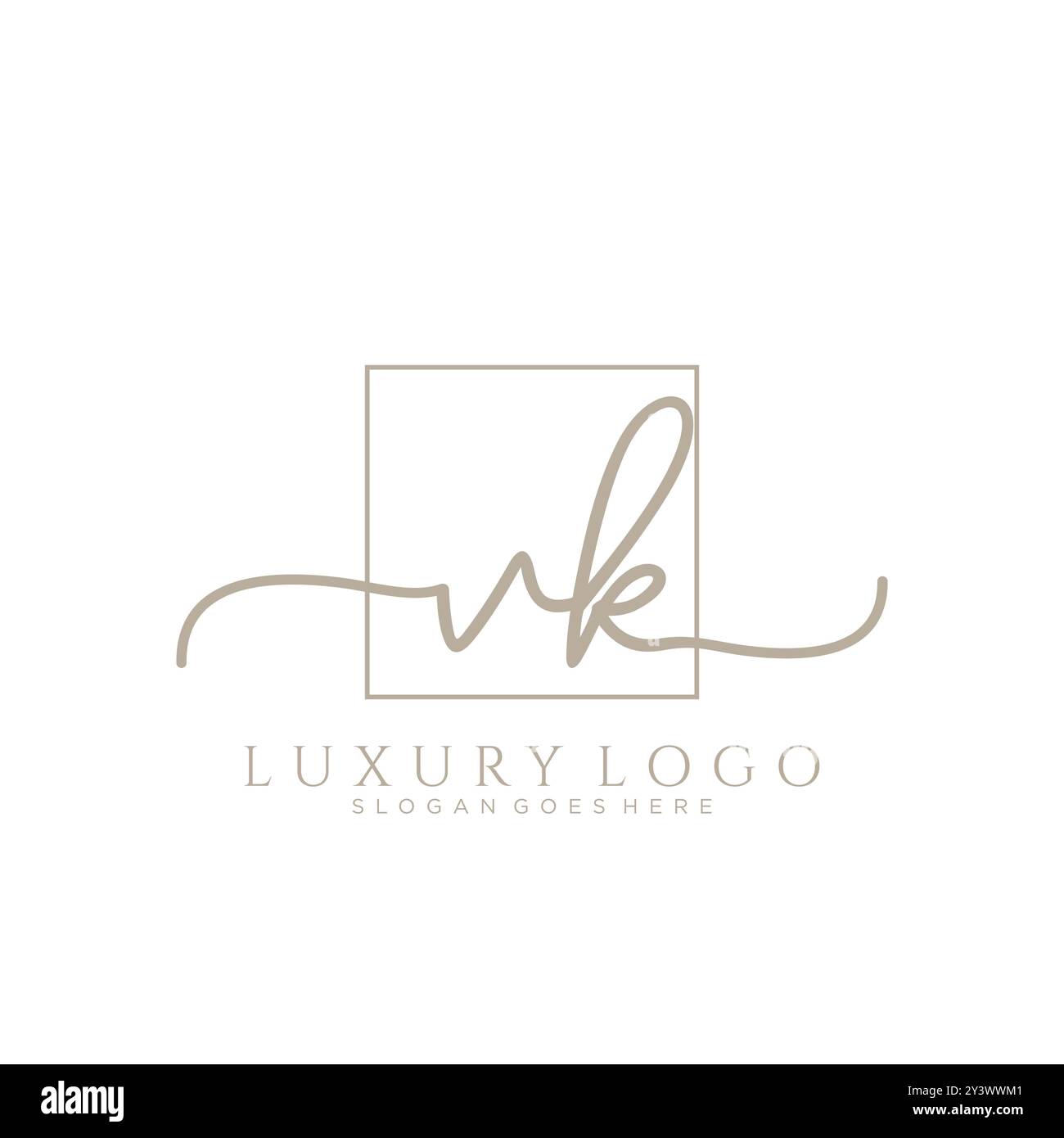 VK Initial handwriting logo design Stock Vector