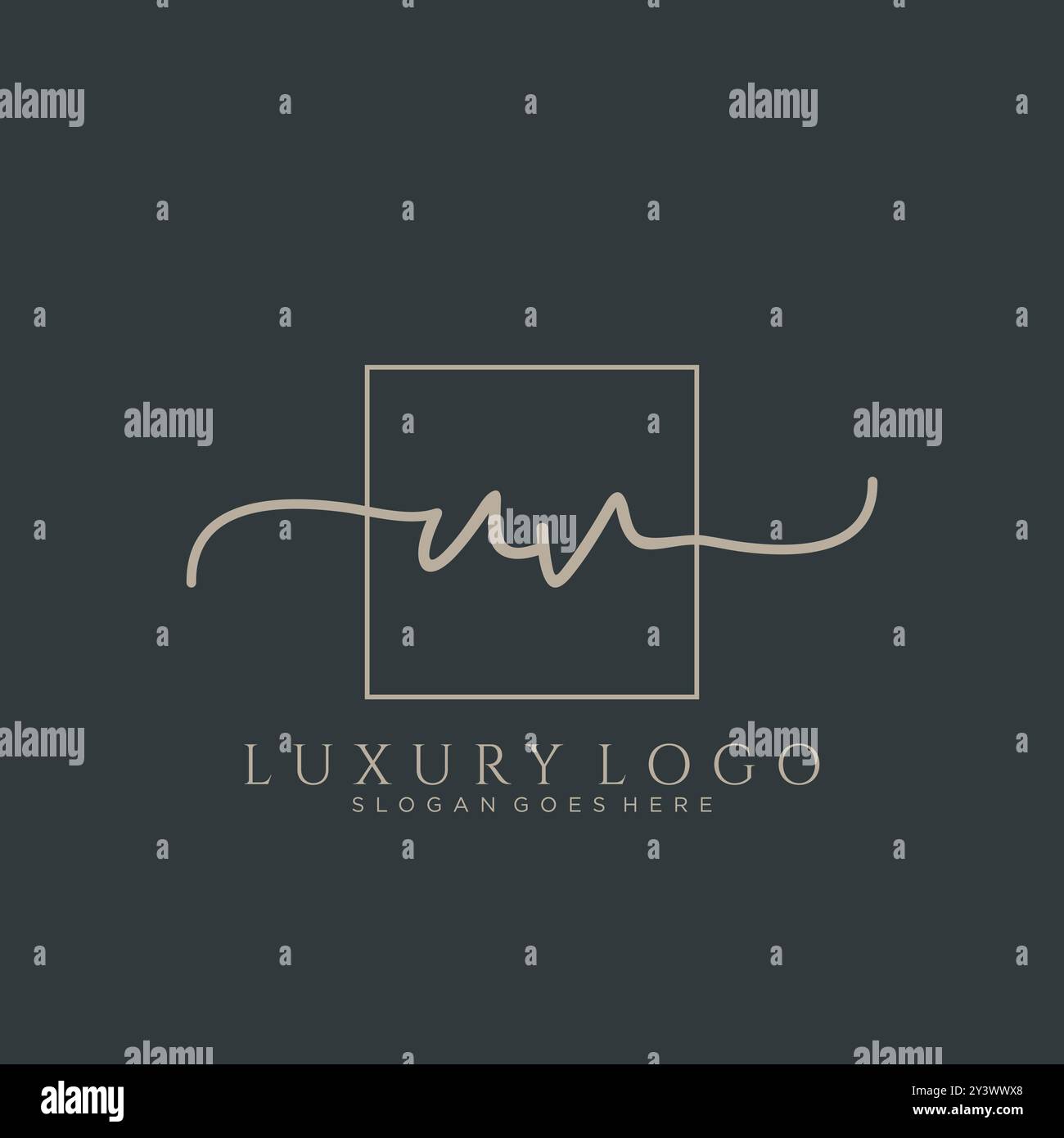 UV Initial handwriting logo design Stock Vector