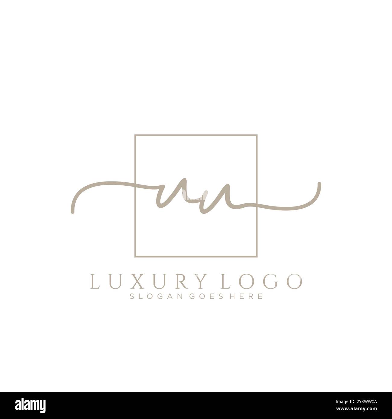 UU Initial handwriting logo design Stock Vector