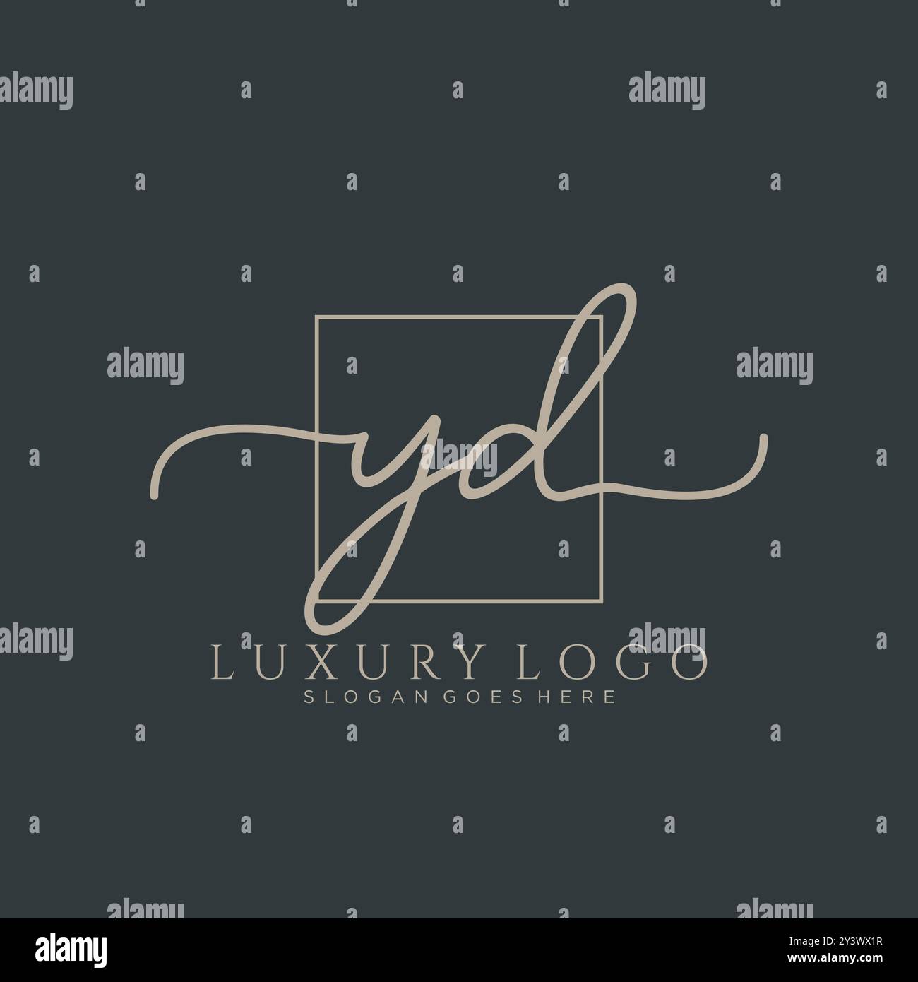 YD Initial handwriting logo design Stock Vector