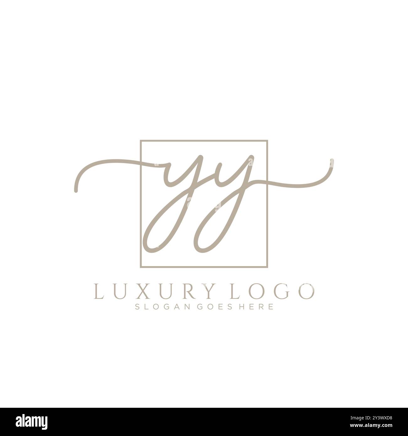 YY Initial handwriting logo design Stock Vector