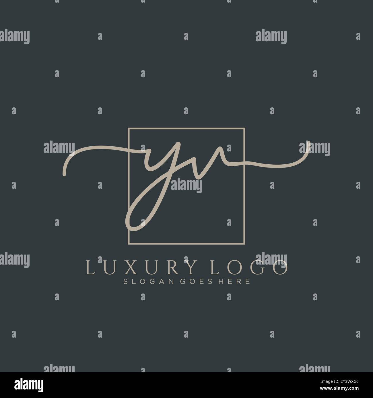 YV Initial handwriting logo design Stock Vector