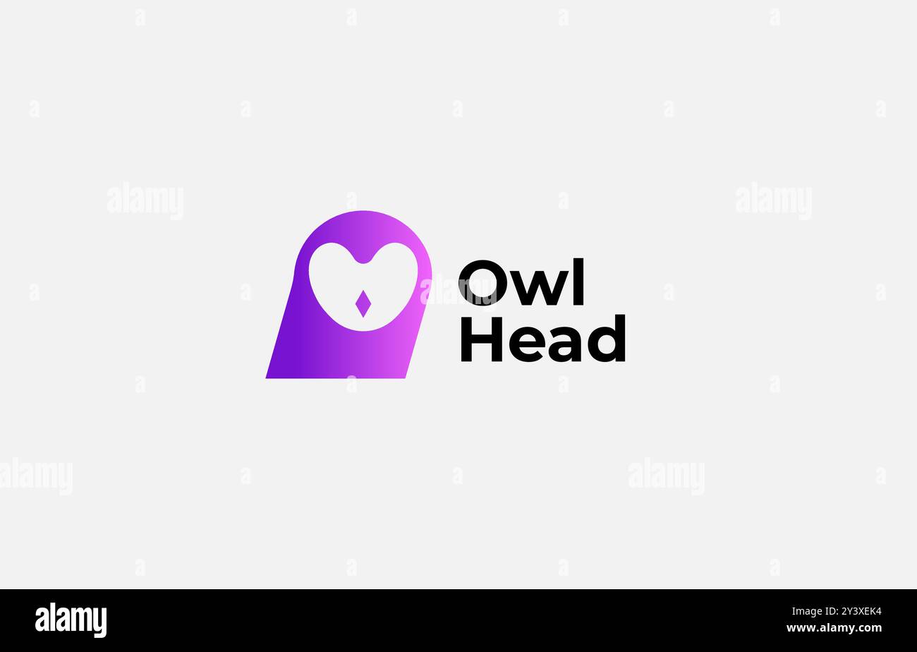 Logo Owl head minimal concept with colorful. Simple, Minimalist and Modern. Editable file Stock Vector