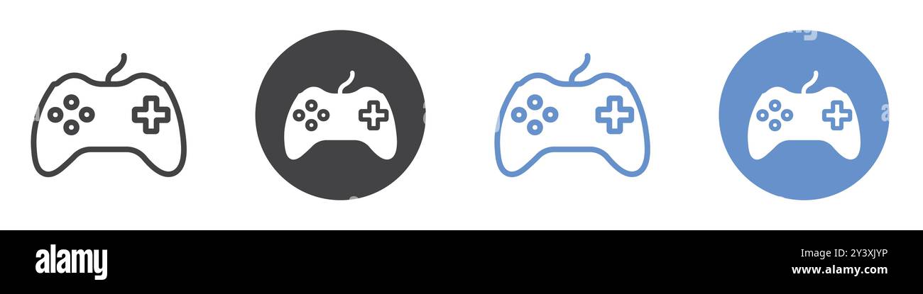 Gamepad icon Vector symbol or sign set collection in black and white ...