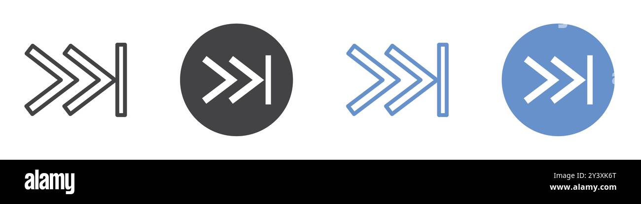 Fast forward icon Vector symbol or sign set collection in black and ...