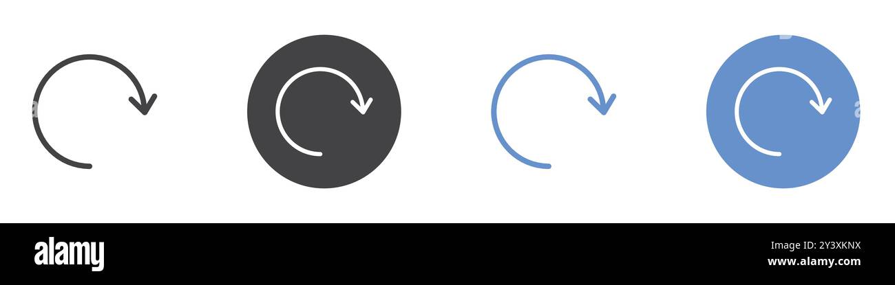 Refresh icon Vector symbol or sign set collection in black and white ...