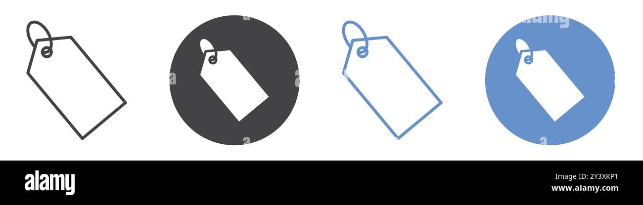 Label icon Vector symbol or sign set collection in black and white ...