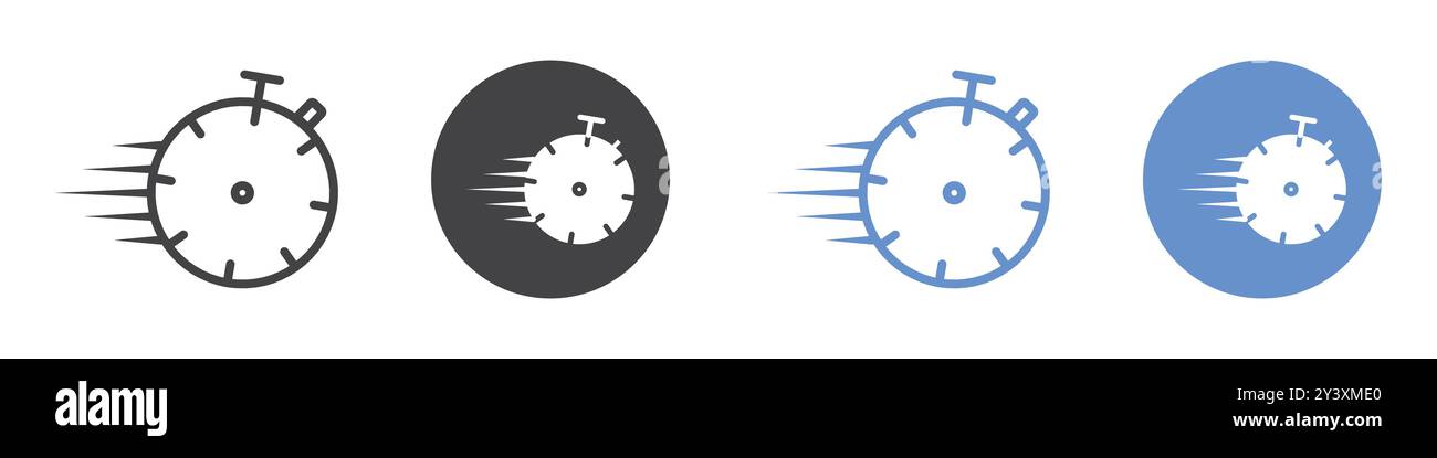 Time fast icon Vector symbol or sign set collection in black and white ...