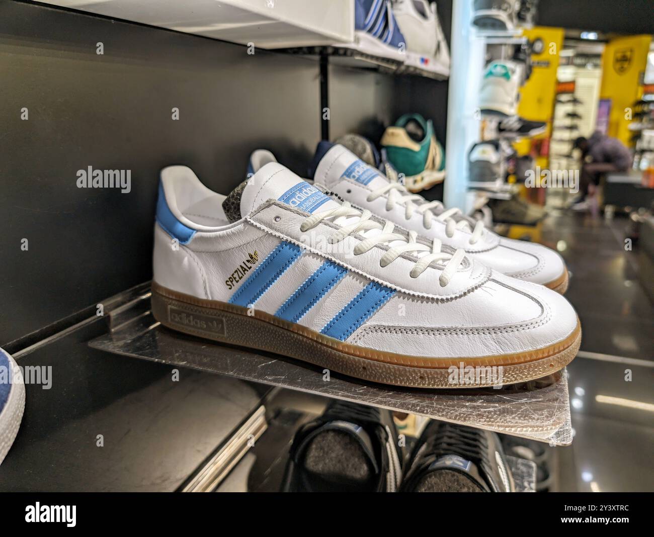 Galway, Ireland - Jun 02. 2024: Adidas samba Sneakers and trainers brands  on shelf in shoe shop, fashion and lifestyle, popular clothing and apparel  Stock Photo - Alamy