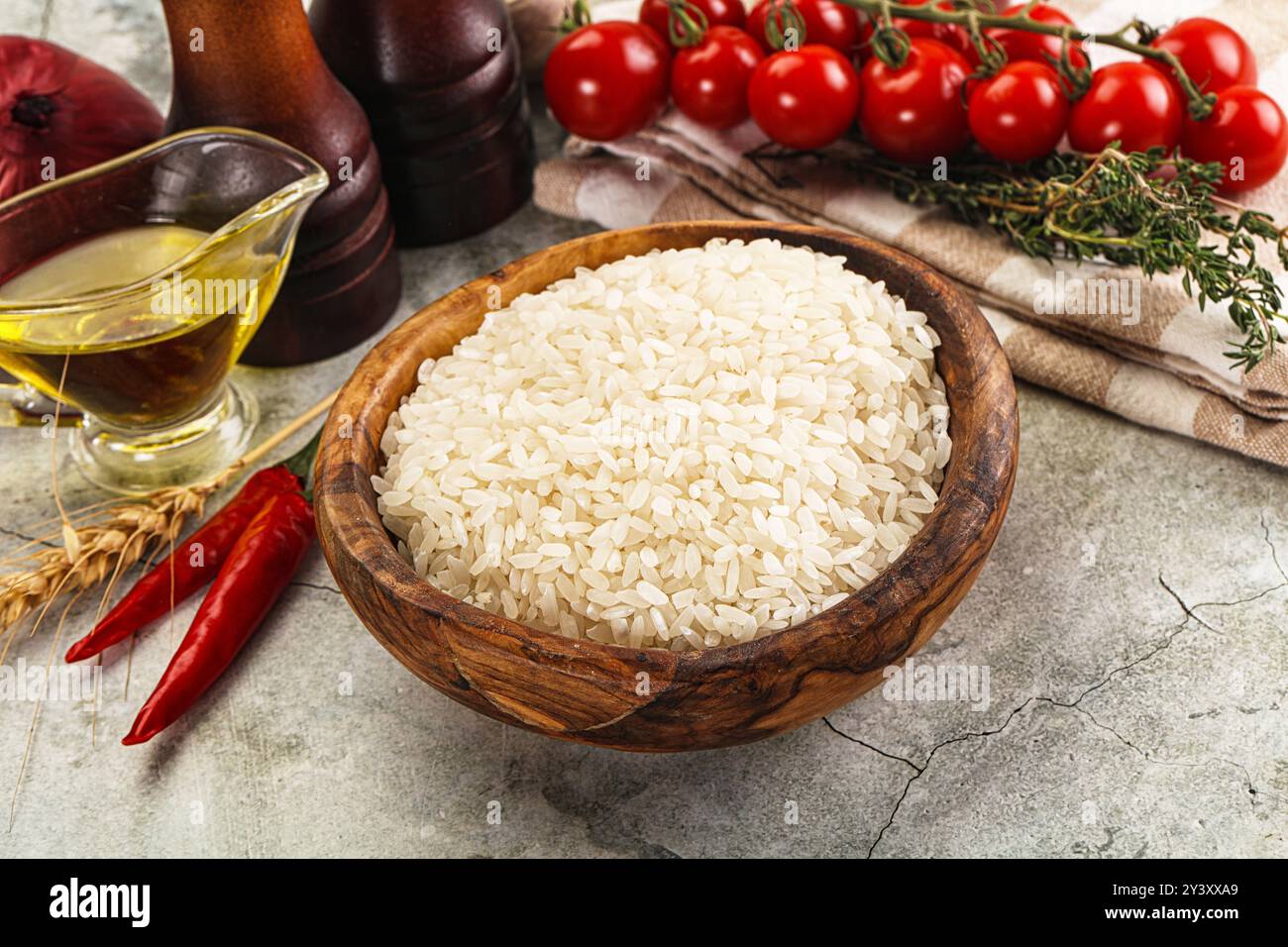 Dry raw Arborio rice for risotto Stock Photo - Alamy