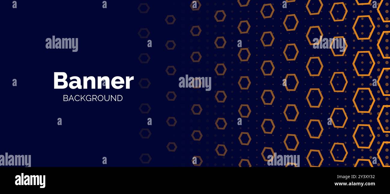 Blue Orange Simple Hexagon Background Banner Stock Vector