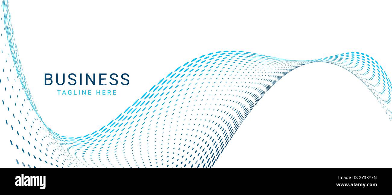 White Blue Abstract Flowing Wave Geometric Technology Banner Background Stock Vector