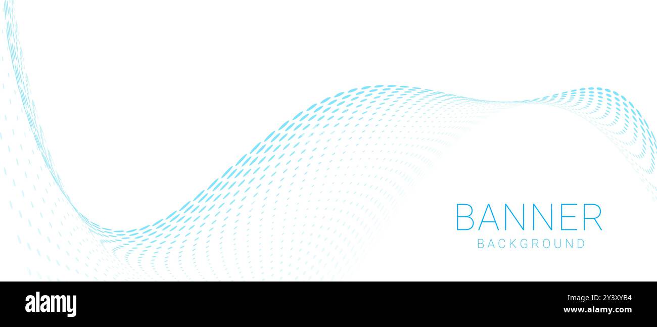 White Blue Abstract Wave Banner Background Stock Vector