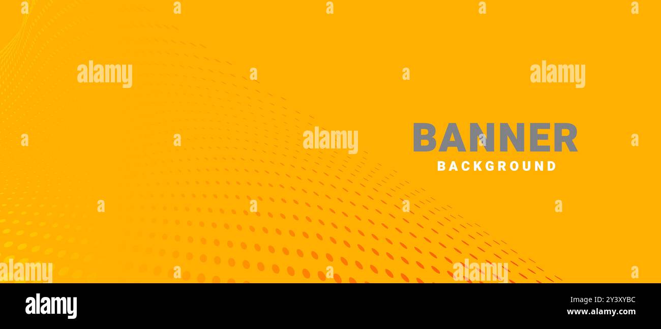 Orange Abstract Flowing Dots Geometric Banner Background Stock Vector