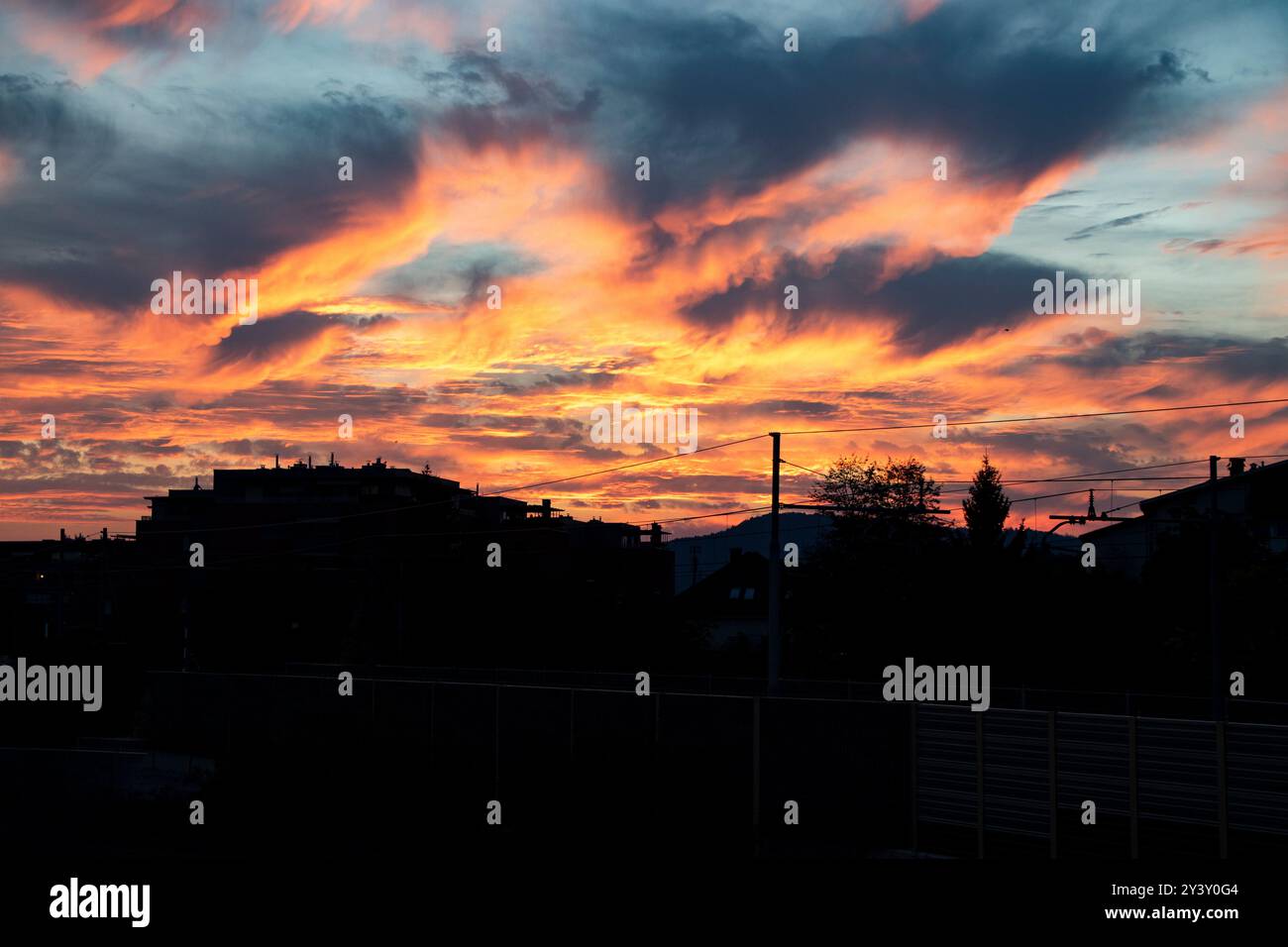 Clouds in red Stock Photo