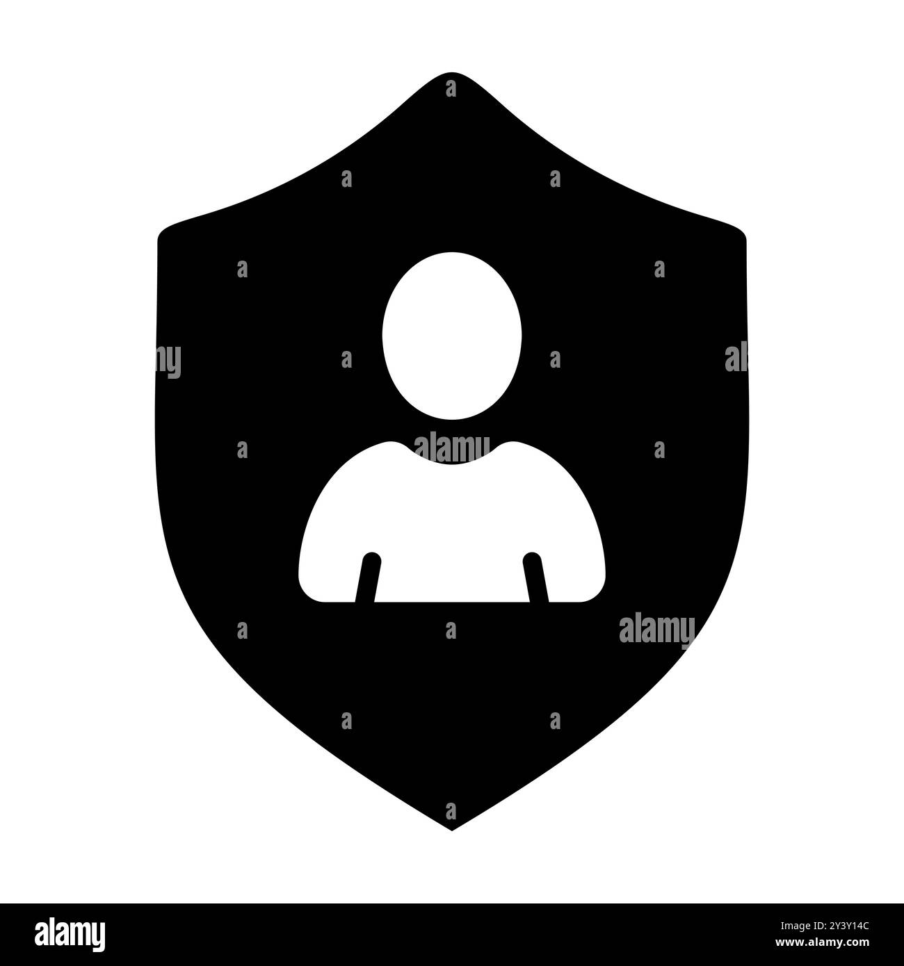 Privacy vector icon. Shield with person silhouette symbol. Personal ...