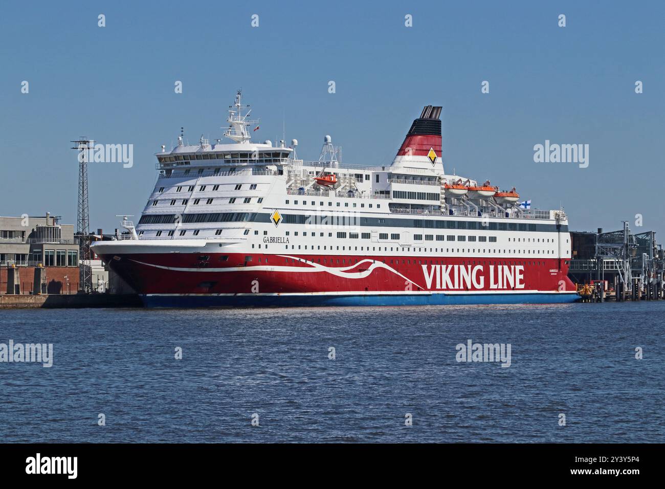 Viking line ferry 'Gabriella' moored in Helsinki Stock Photo